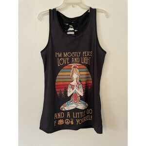 I'm Mostly Peace Love And Light And A Little Go Fukk Yourself Racer Tank Top